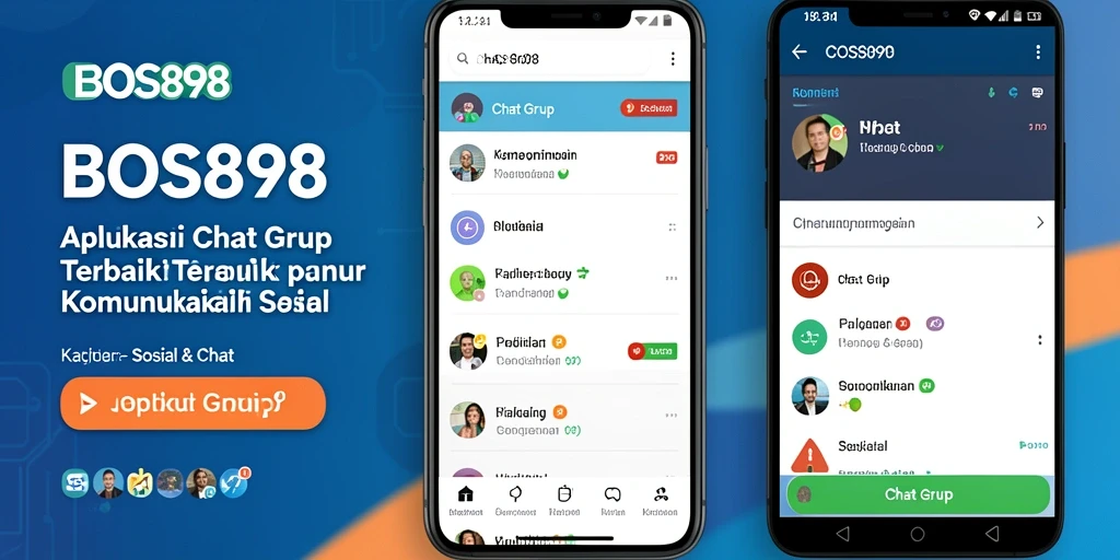 Screenshot antarmuka utama BOS898 yang menampilkan fitur Chat Grup.