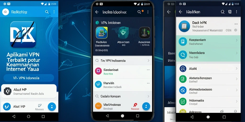 Antarmuka aplikasi DKK menampilkan fungsionalitas VPN yang sederhana dan efektif.