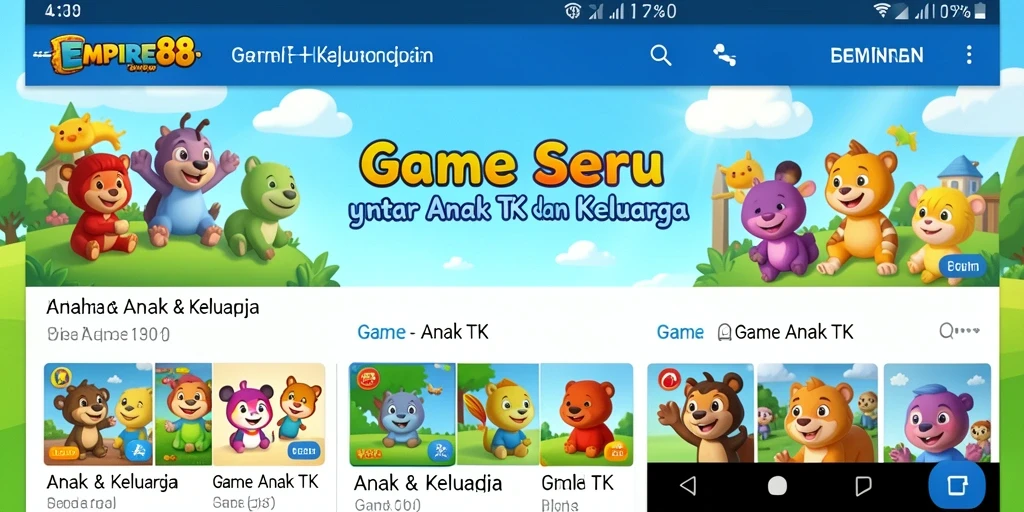 Tampilan antarmuka aplikasi Game Anak TK yang ceria dan mengasyikkan.