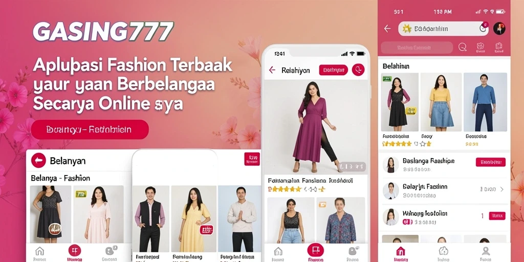 Antarmuka aplikasi GASING777 menampilkan koleksi fashion yang menarik.