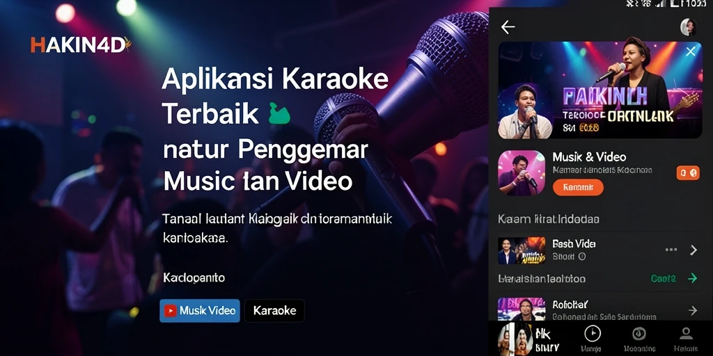 Antarmuka aplikasi Karaoke HAKIN4D yang modern dan simpel.