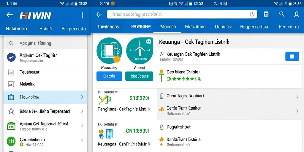 Antarmuka HIWIN yang menampilkan rincian tagihan listrik.