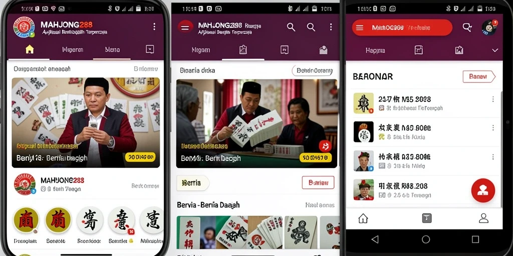 Tampilan antarmuka aplikasi MAHJONG288 untuk berita daerah.