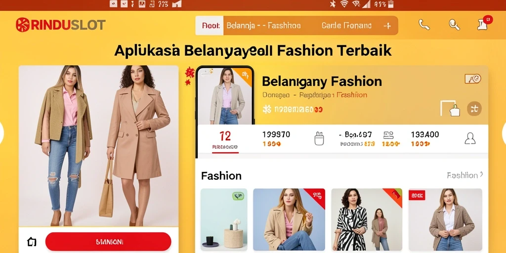Antarmuka RINDUSLOT yang modern dan mudah digunakan untuk belanja fashion.
