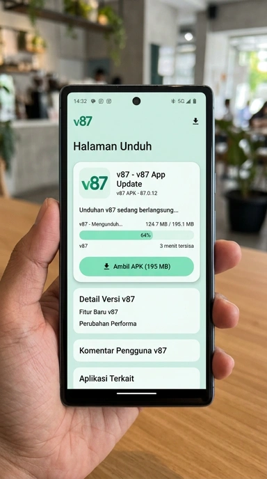 Tampilan halaman APK v87