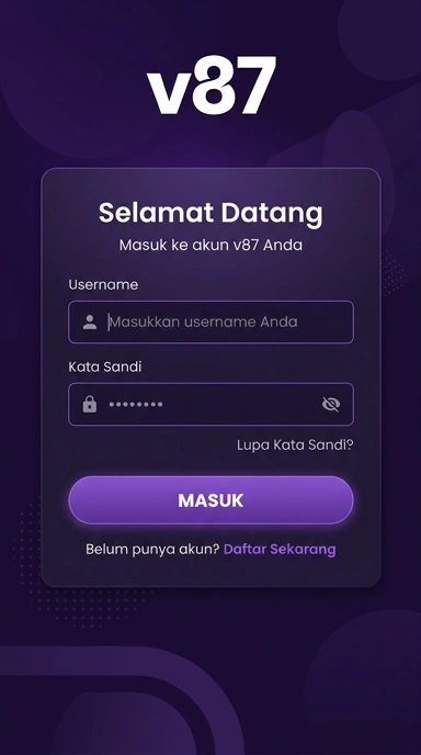 Tampilan halaman login v87