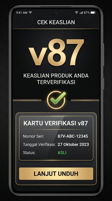 Tampilan kanal resmi v87